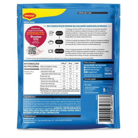Macarrão C/molho branco Maggi 65g 360-1
