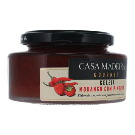 Geleia de Morango com Pimenta Casa Madeira Gourmet Pote de Vidro 240gr 360-32