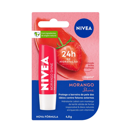 Protetor Labial Nivea 4,8g - Fruity Shine - Morango