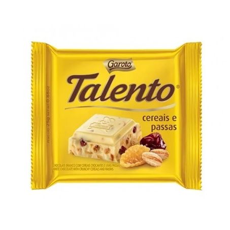 Chocolate talento cereais e passas 25gr