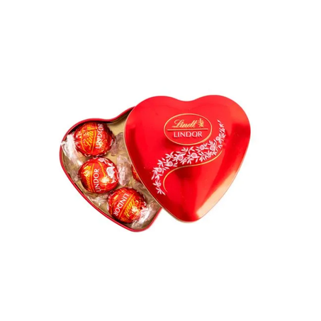 BOMBOM LINDT TRUFA AO LEITE CORAÇÃO LATA 50G