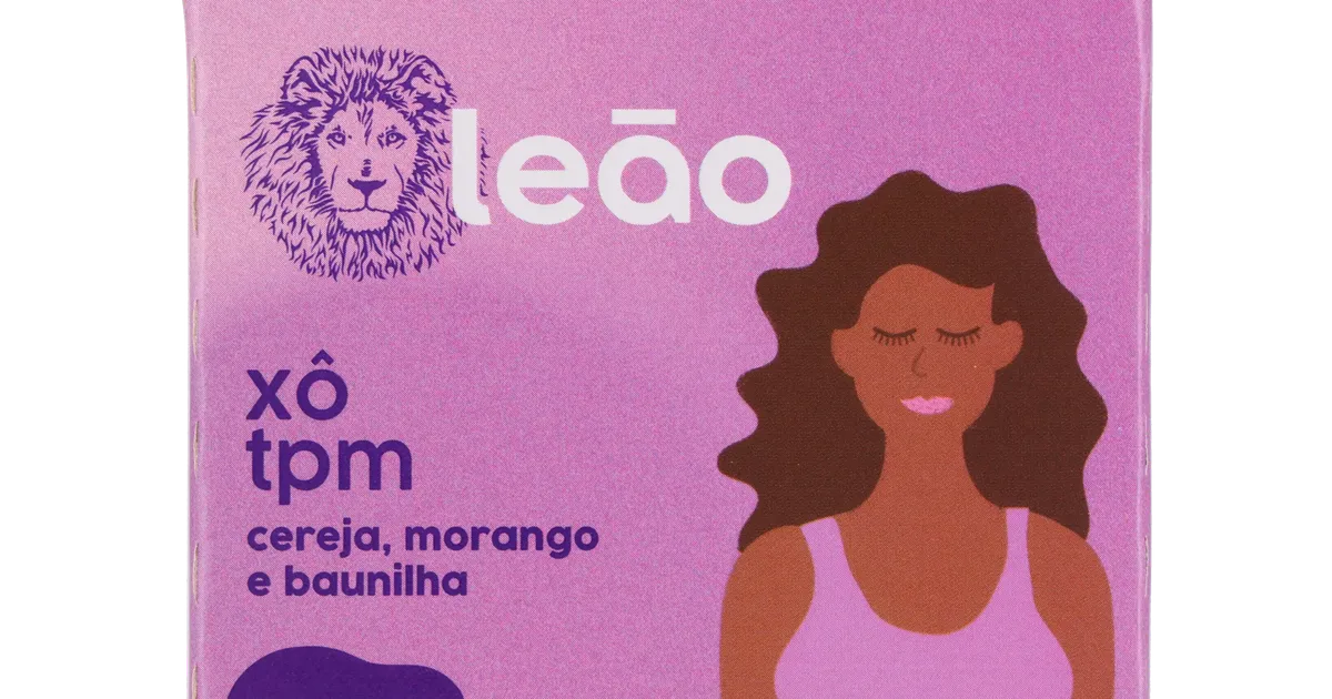 CHÁ LEÃO XÔ TPM CEREJA, MORANGO E BAUNILHA CAIXA C/10SAC