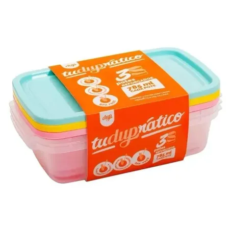 Conjunto Pote Dup Atlanta 785ml 3pçs Tudupratico Color