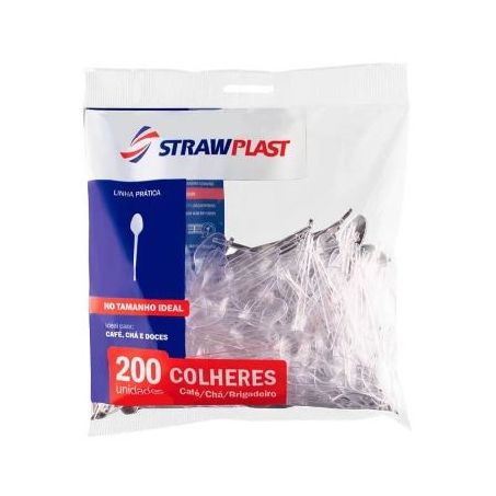 COLHER STRAWPLAST  DESC. CAFE/CHA CRITAL C/200
