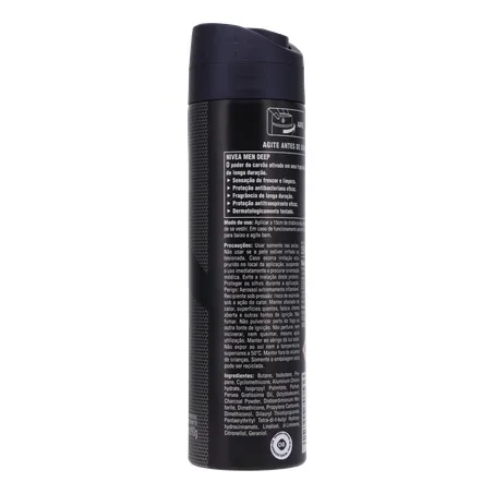 DESOD.NIVEA AERO 150ML DEEP CARVAO ATIVO MASC 360-13