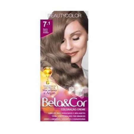 TINTURA PARA CABELOS BELA E COR LOURO CINZ MED 7.1