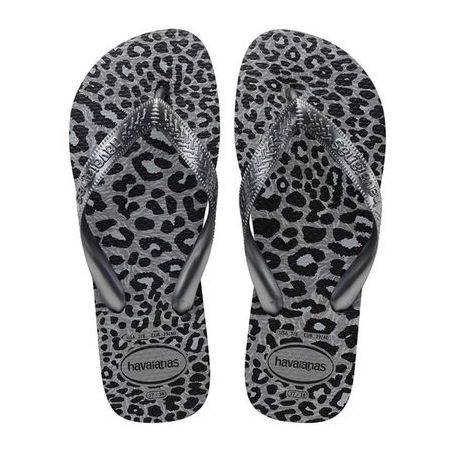 Chinelo slim animals cinza aço e prata havaianas 33/34