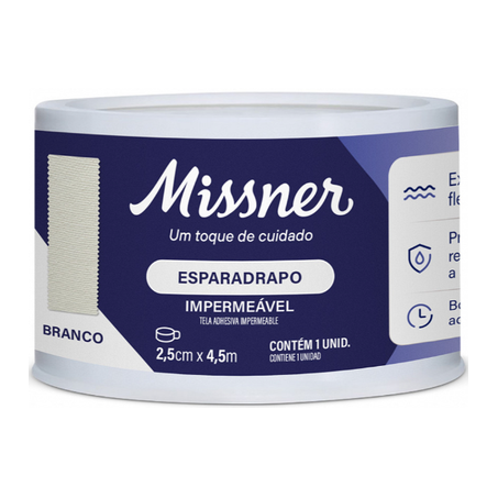 ESPARADRAPO BRANCO 2,5CM X 4,5M MISSNER