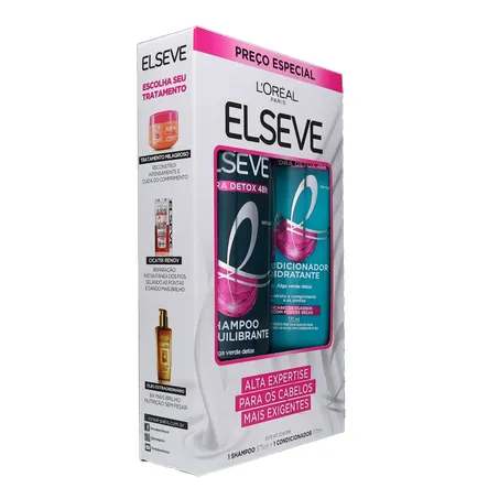 KIT ELSEVE HYDRA DETOX SHAMPOO 375ML + CONDICIONADOR 170ML 360-31