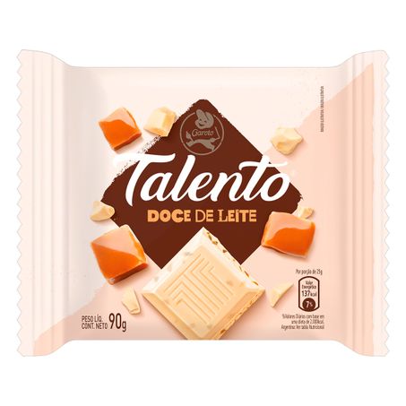 Chocolate branco doce de leite garoto talento