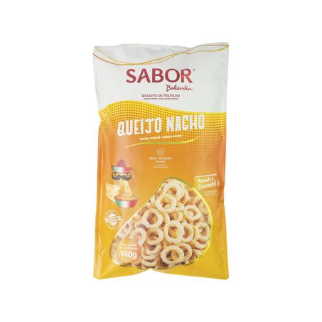 Biscoito rosquinha de polvilho queijo nacho sabor 140g