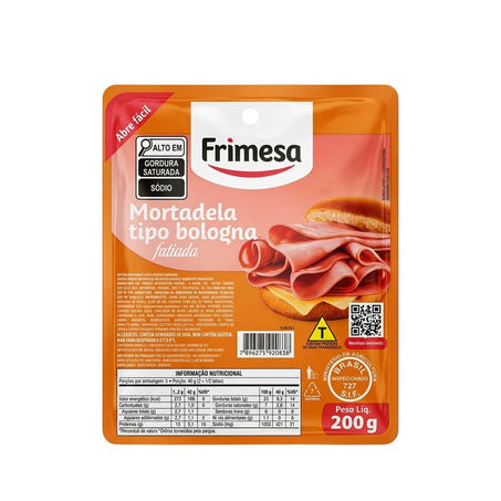 Mortadela Bologna Frimesa 200g - Fatiada