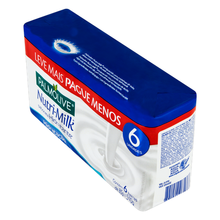 Pack Sabonete em Barra Hidratante Palmolive Nutri-Milk Envoltório 510g 6 Unidades de 85g 360-2
