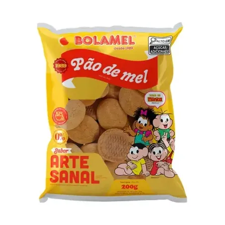 Biscoito Bolamel Pão Mel Artesanal Pacote 200g 
 