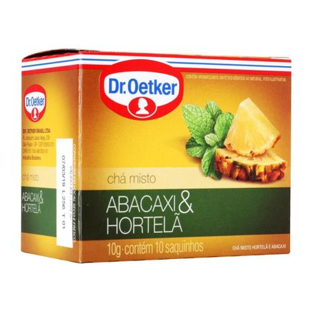 Chá dr.oetker abacaxi com hortelã c/10 10g