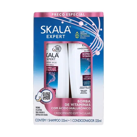 Kit Shampoo + Condicionador 325ml Cada Skala Bomba de Vitaminas Caixa com 2un - 650ml 360-0