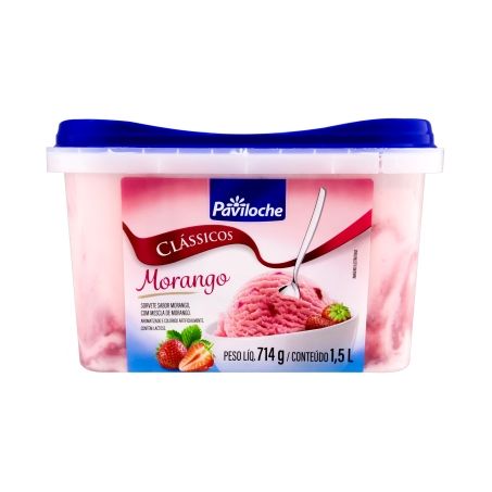 Sorvete paviloche 1.5l classico morango