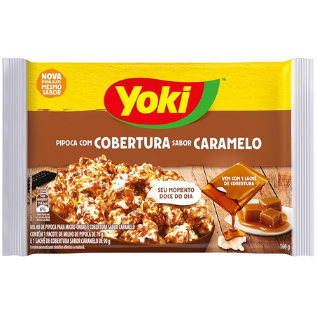 PIPOCA P/MICRO YOKI COBERTURA CARAMELO 160G