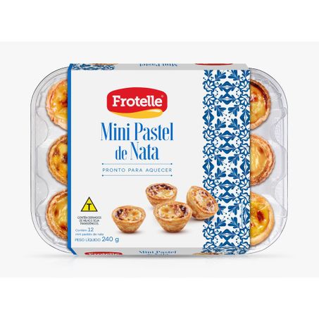MINI PASTEL FROTELLE DE NATA BANDEJA COM 12 UNIDADES 20G CADA