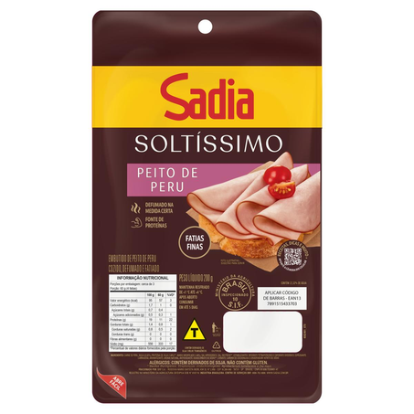 Peito de Peru Sadia 200g - Defumado - Fatiado