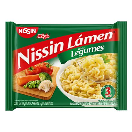 Macarrão instantâneo lámen legumes nissin miojo