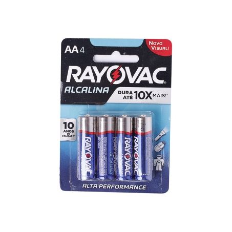 Pilha rayovac alcalina aa c/4