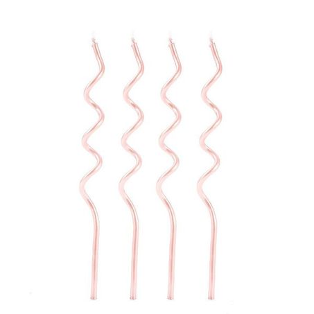 Vela Silver espiral rose bebe com 4 unid.