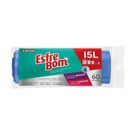 SACO DE LIXO ESFREBOM 15L ROLO