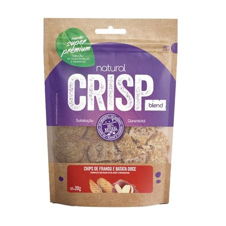 Snack Natural Crisp Blend Chips de Frango e Batata Doce para Cães - 20 g