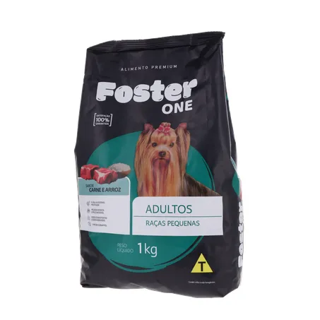 ALIMENTO PARA CÃO FOSTER ONE RAÇAS PEQUENAS CARNE E ARROZ PACOTE 1KG 360-1