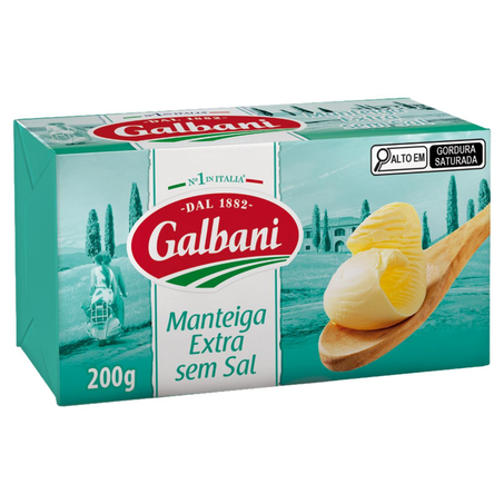 Manteiga Galbani S/ Sal - 200g - Tablete