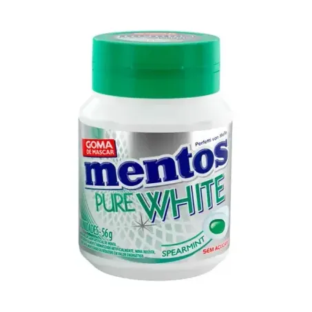 Bala mentos pure white menta verde 56g