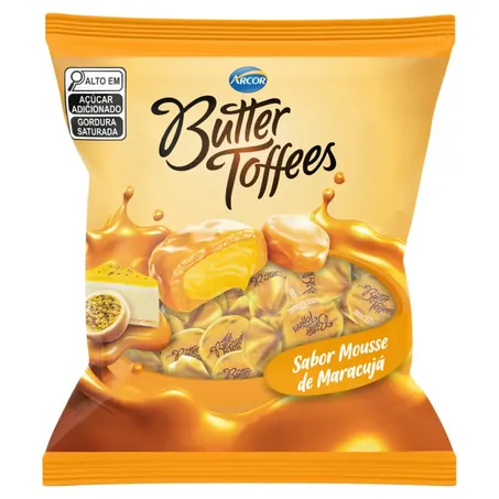 Bala Arcor 90g Butter Toffes Mousse De Maracuja
