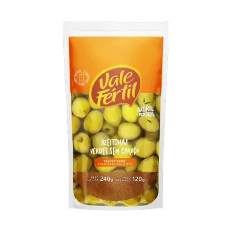 Azeitonas Verdes sem Caroço Vale Fértil Sachê 240gr