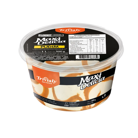 SORVETE TRIVIALY MAXXI PT 1 L PUDIM