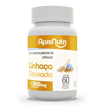 OLEO DE LINHAÇA 1000MG 60 CAPS - APISNUTRI