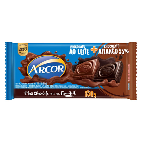 CHOCOLATE AO LEITE + AMARGO ARCOR