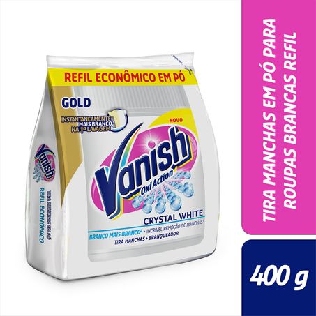 TIRA-MANCHAS EM PÓ BRANQUEADOR VANISH OXI ACTION CRYSTAL WHITE