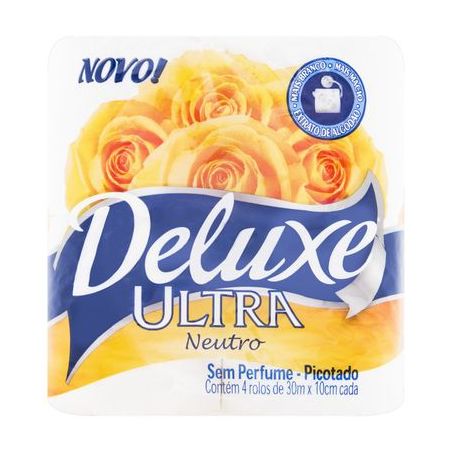 Papel Higiênico Folha Simples Neutro Deluxe Ultra Pacote 4 Unidades 30M