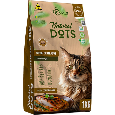 Ração para Gatos Natural Dots 1Kg - Castrado