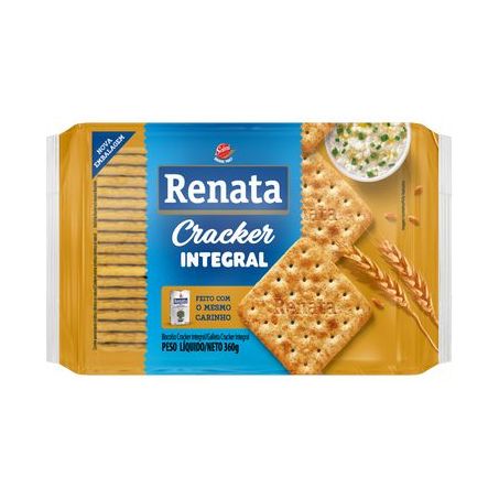 Biscoito Integral Renata Cream Cracker Pacote 360G