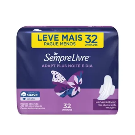 Absorvente Sempre Livre Com Abas Suave Adapt Noite 32un 
 