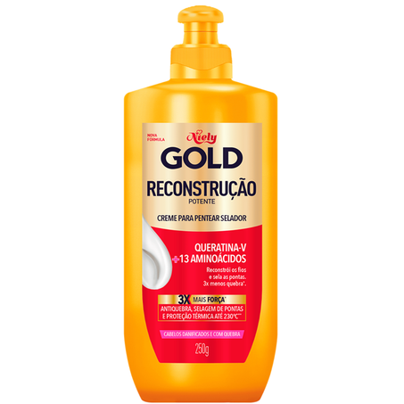 Creme pentear niely gold 250ml reconstrucao potente
