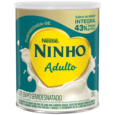 Leite po ninho 350g lata adulto semi desnatado