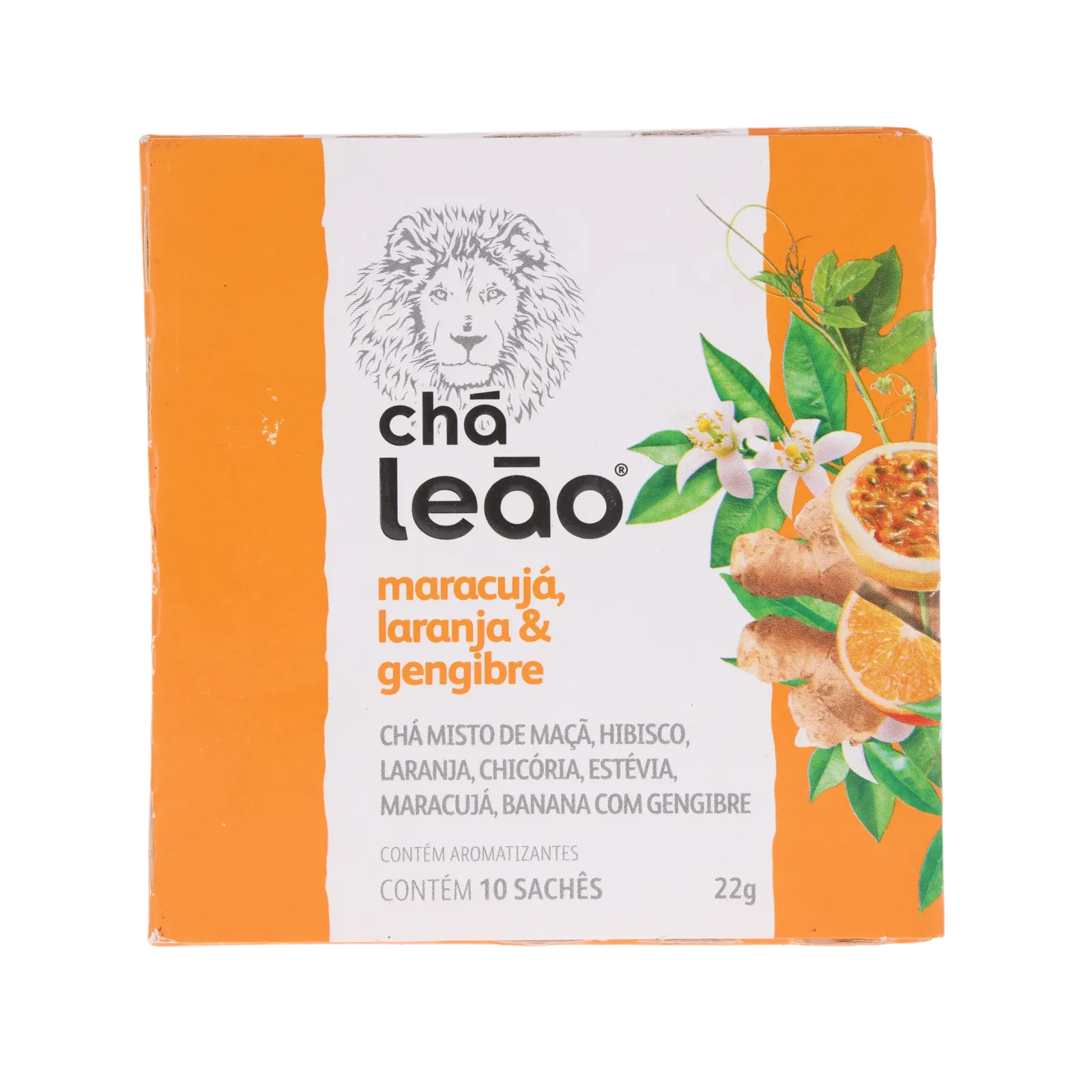 CHÁ MATTE LEÃO SABOR MARACUJÁ LARANJA E GENGIBRE 22G