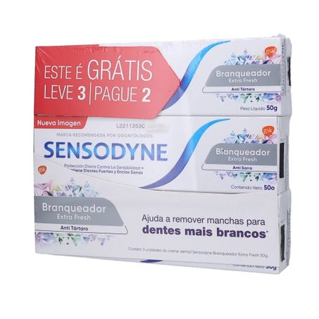 Creme Dental Sensodyne 50g Lv3 Pg2 Branqueador Extra Fresh 360-2