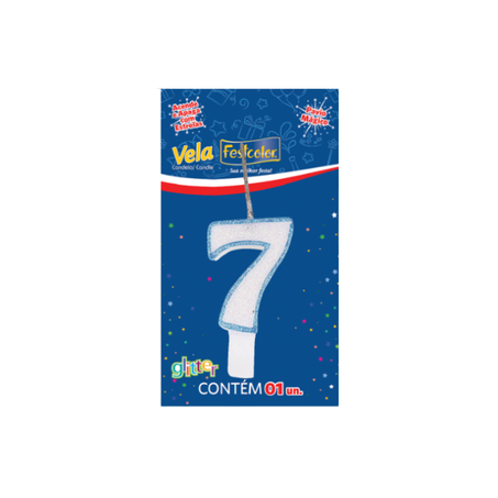 VELA GLITTER AZUL FESTCOLOR N7