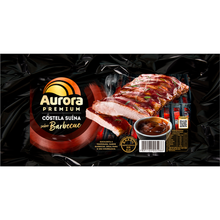 CARNE SUÍNA COSTELA AURORA PREMIUM SABOR BARBECUE PACOTE KG