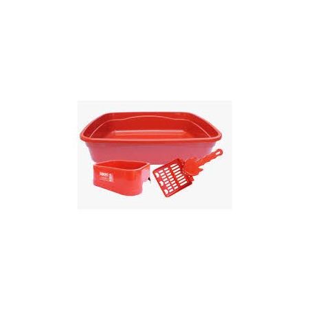 Kit gato brinqpet banheiro vermelho