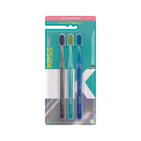 ESCOVA DENTAL KESS EXTRA MACIA PRO CARTELA C/3UNID REF.2109